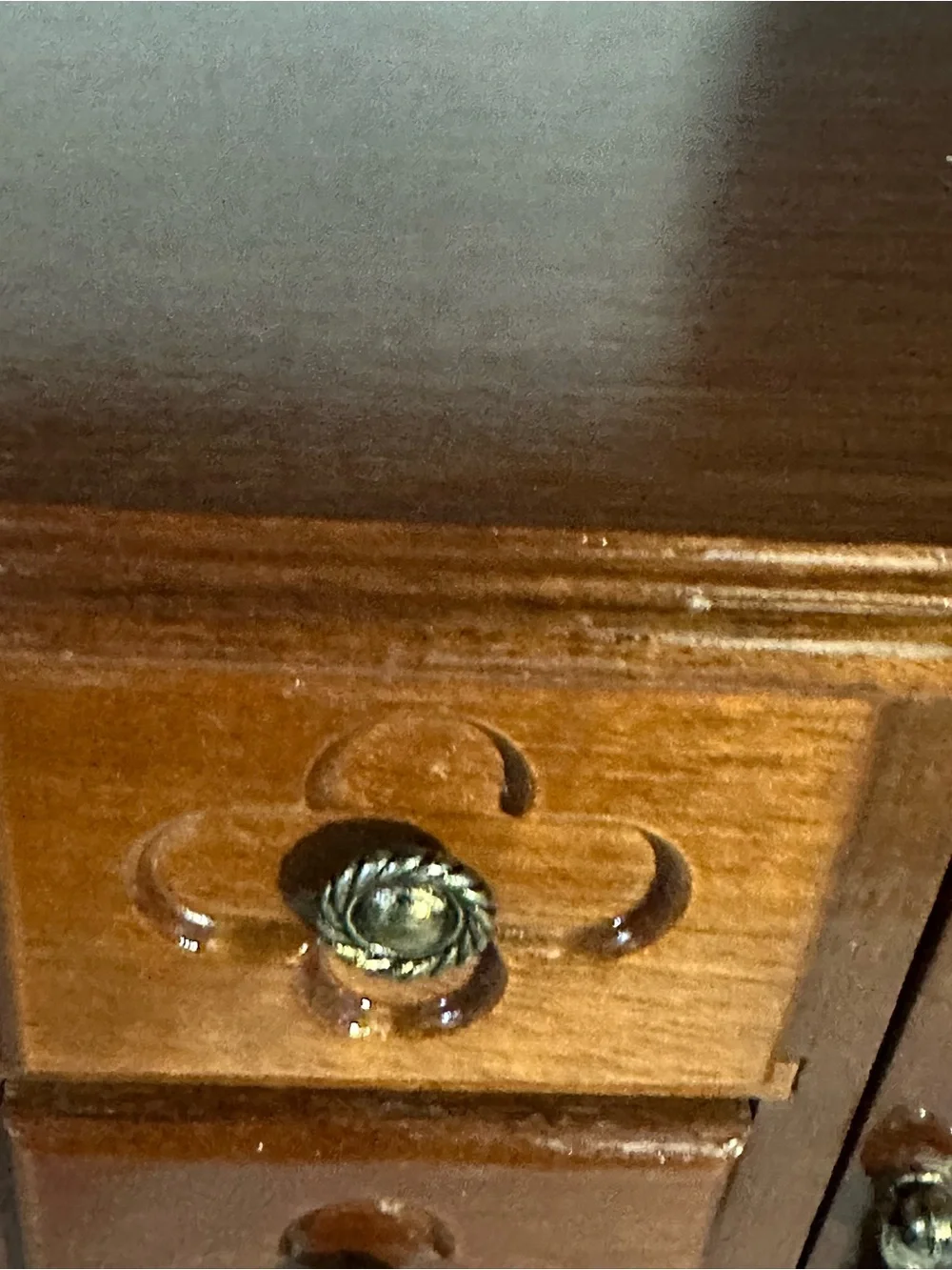 Vtg. Wooden jewelry box with 3 drawers